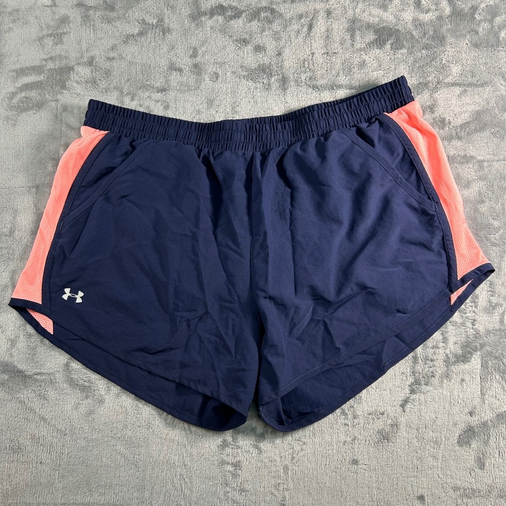 Under Armour Women Navy Pink Running Shorts Athletic Gym Workout Size‎ Medium